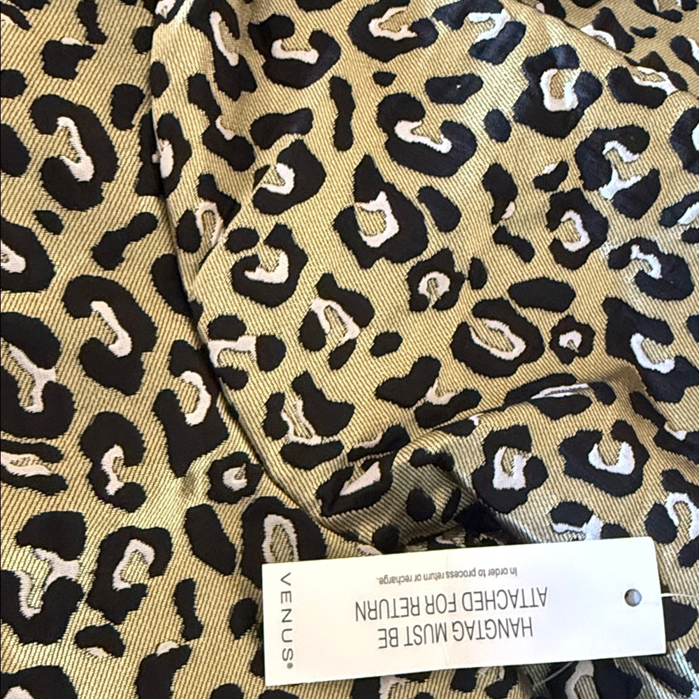NEW VENUS Leopard Jacquard Blazer COLOR Black & Gold - Picture 9 of 12
